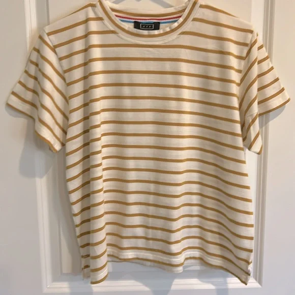 AYR Sno Cone Tee, Tumeric + White Stripe, size L - Picture 4 of 6